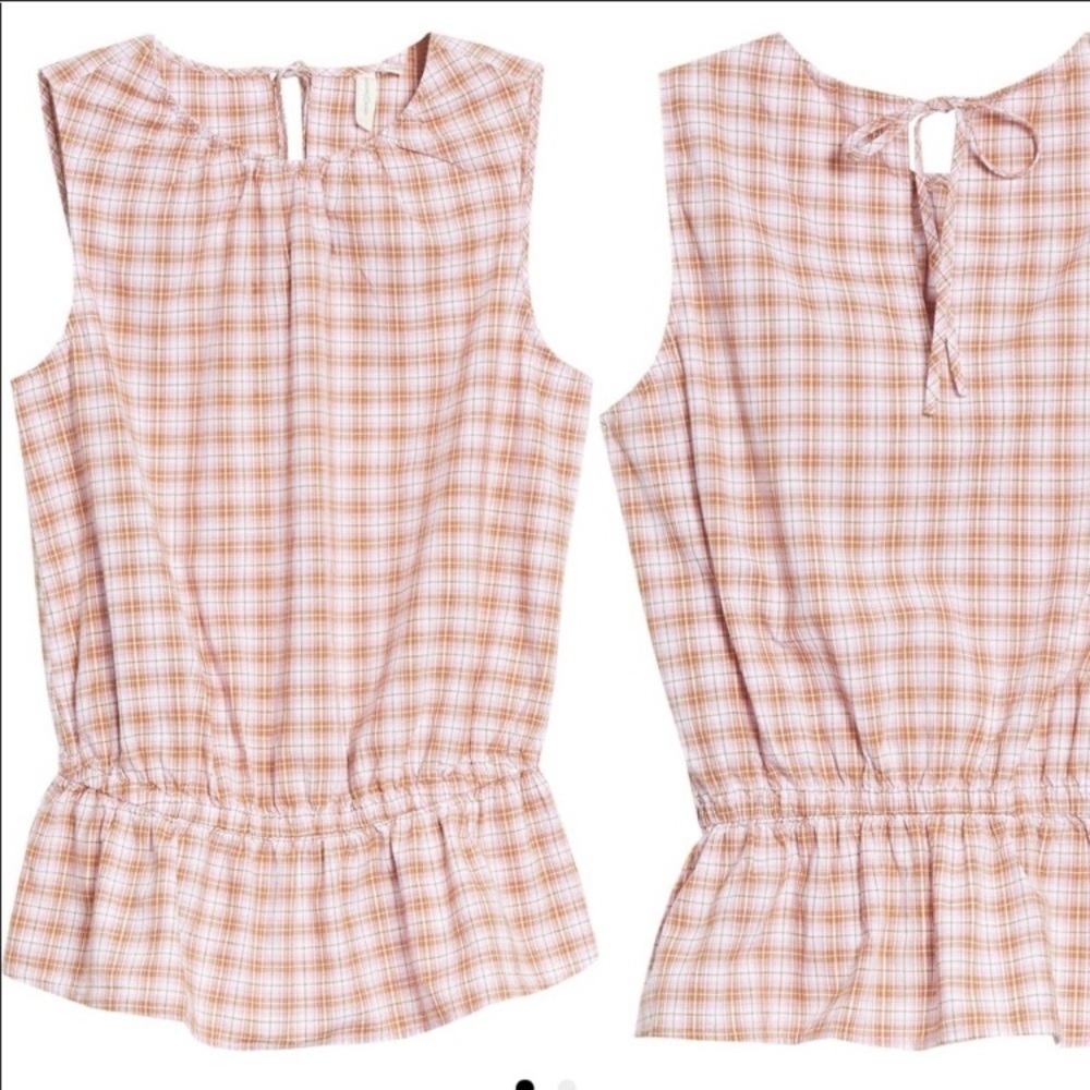 treasure & bond white pink julie plaid top